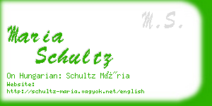 maria schultz business card